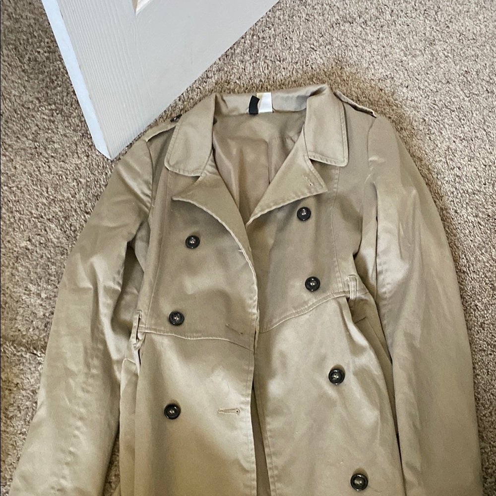H&M Tan Trench Coat Double-Breasted Classic